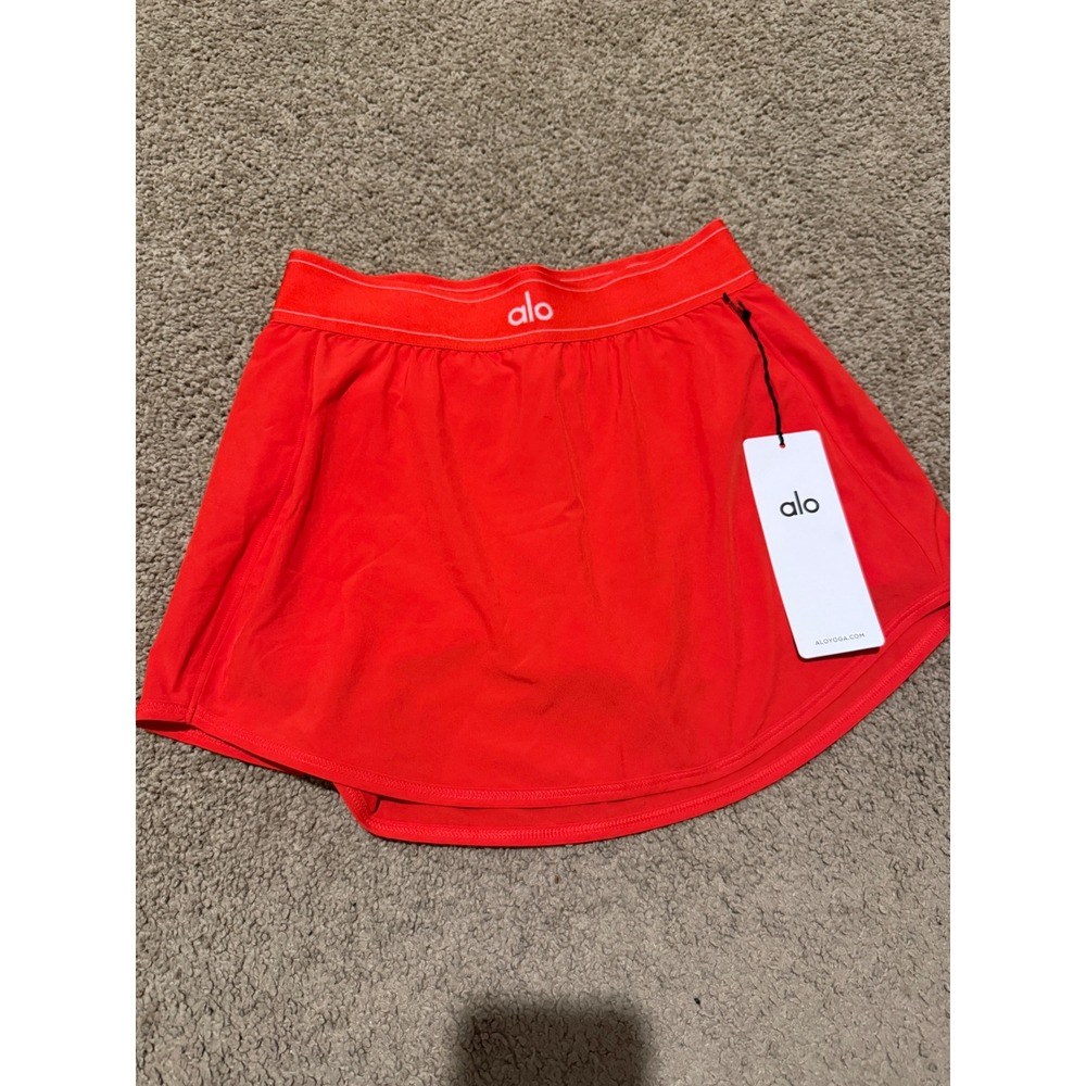 Alo Yoga Match Point Tennis Skirt Bright Red Athletic Skort Size S